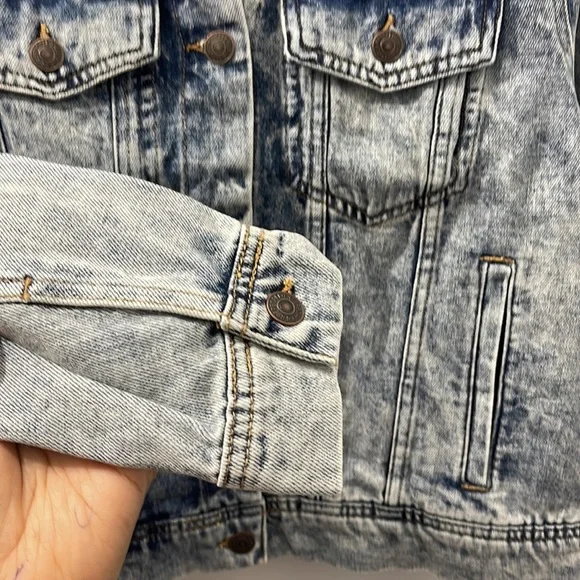 Free People Indigo Acid Wash Jean Jacket - Picture 2 of 5